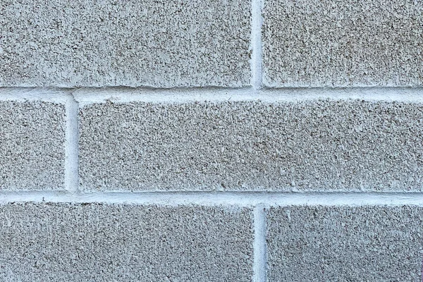 White Cinder Blocks Closeup Solid Block Brick Wall Cement Exterior — Stock Photo, Image