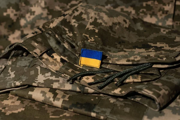 Nahaufnahme Der Oberfläche Der Militäruniform Des Ukrainischen Militärs — Stockfoto