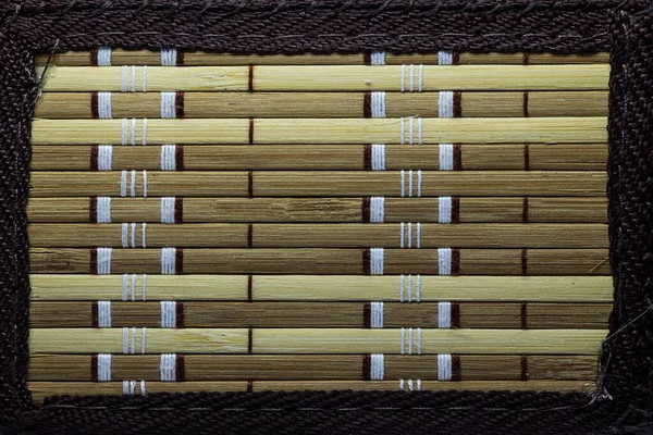 Tekstura Brązowej Tkane Bambusowe Zbliżenie Tło — Zdjęcie stockowe