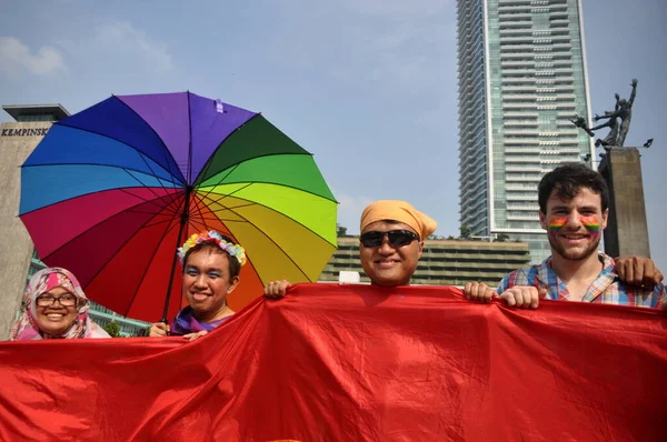 Jakarta Indonesien Mai 2015 Der Internationale Tag Gegen Homophobie Biphobie — Stockfoto