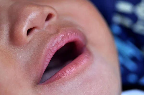 Mouth Shape Asian Baby Boy Crying — Stock Photo, Image