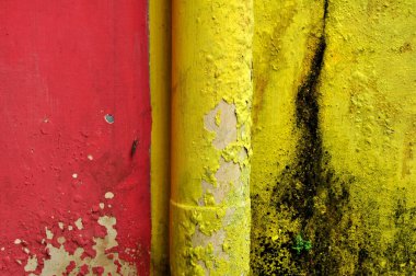 Boya arkaplanının dokusu donuk ve küflü.