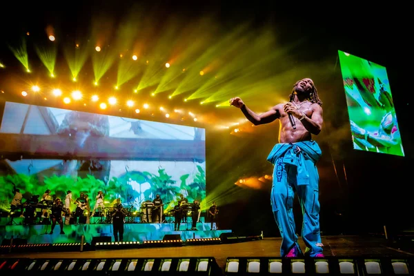 Burna Boy Actuando Escenario Ziggo Dome Amsterdam — Foto de Stock