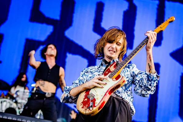 Maneskin Performing Concert Pinkpop June 2022 — Stock Fotó