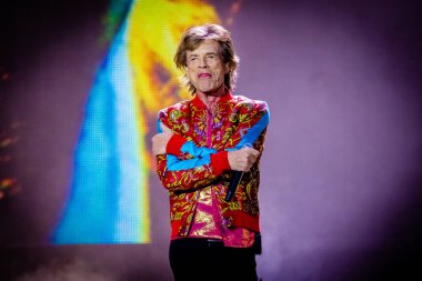 The Rolling Stones performing concert at Johan Cruijff ArenA, 07 july 2022 clipart