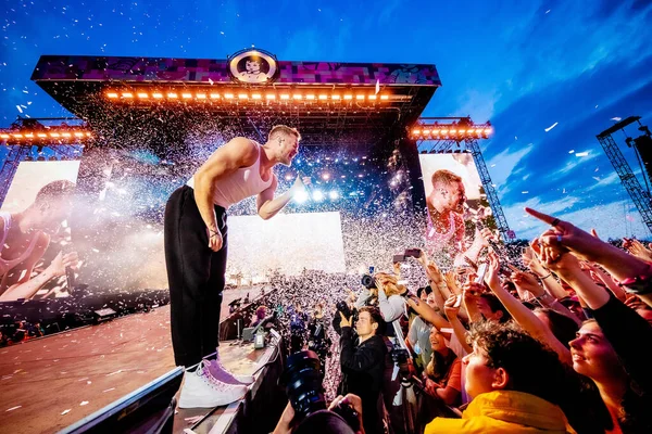 Imagine Dragons Выступили Концертом Pinkpop Июня 2022 Года — стоковое фото