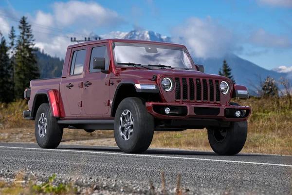 Jeep Μονομάχος Ορεινό Δρόμο — Φωτογραφία Αρχείου