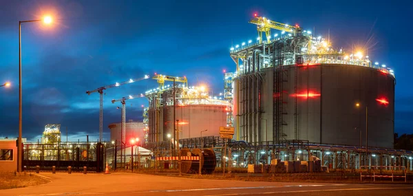 Lng Gasport Instalações Transmissão Gnl Reservatórios Gás — Fotografia de Stock