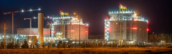 Lng Gasport Установки Передаче Спг Газовые Резервуары — стоковое фото