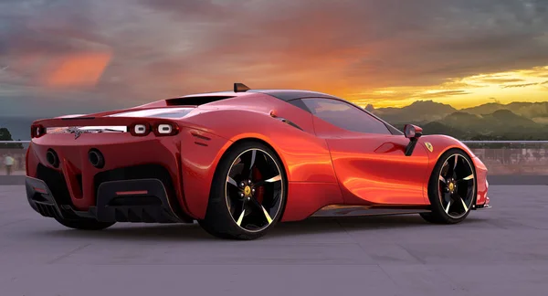 Ferrari Sf90 Stradale Πιο Ισχυρή Και Ταχύτερη Ferrari Στην Ιστορία — Φωτογραφία Αρχείου