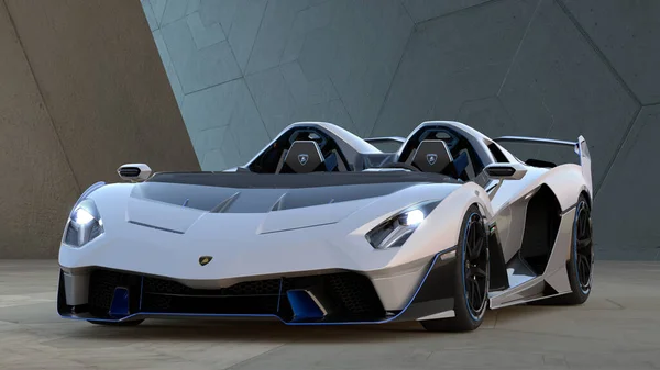 Lamborghini Einzigartiges Modell Ohne Dach Das Einer Kopie Geschaffen Wurde — Stockfoto