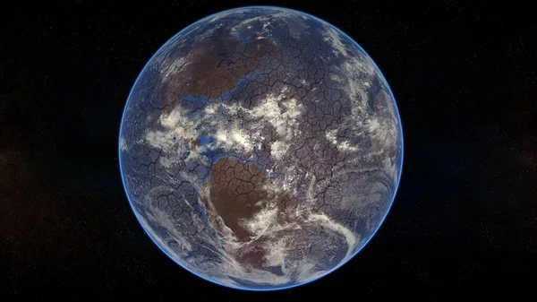 Visão Dos Oceanos Secos Terra Como Resultado Mudanças Climáticas Catastróficas — Fotografia de Stock