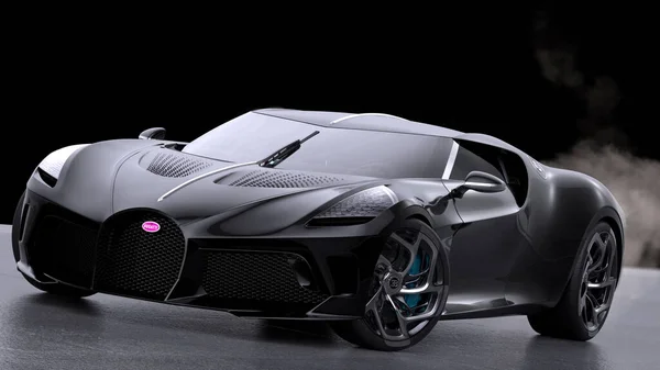 Bugatti Voiture Noire Das Teuerste Auto Der Welt Studio — Stockfoto