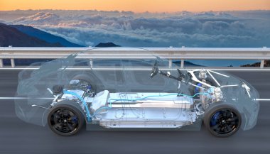 BMW i4 spor örneğinde Elektrikli Araç Çapraz Bölümü