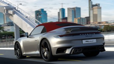 Porsche 911 Turbo S Cabriolet yolda