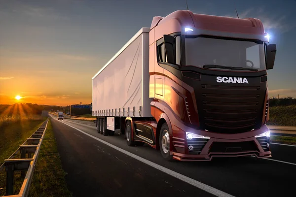 Scania Truck Highway — Zdjęcie stockowe
