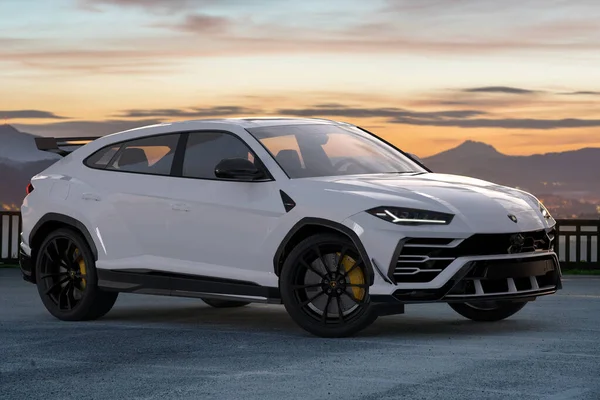 Lamborghini Urus Suv Qui Accélère Rapidement Sur Terre — Photo