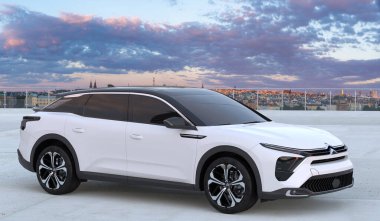 Şehir manzarası üzerine yeni Citroen C5 X