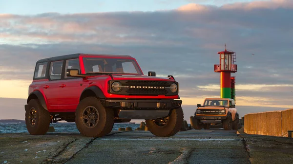 Ford Bronco Door Door Version Seascape — Stock Photo, Image