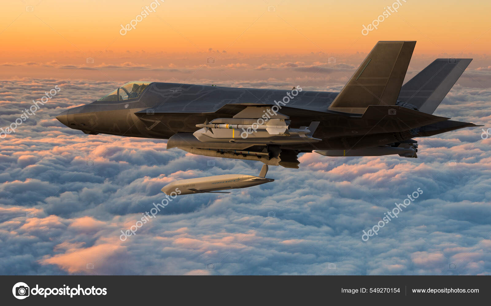 洛克希德马丁F 35闪电Ii型空射巡航导弹—— 库存社论照片© MikeMareen #549270154