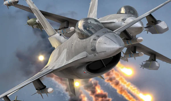 Algemeen Dynamics Fighting Falcon Dynamic Flight — Stockfoto