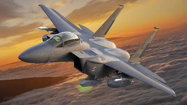 Mcdonnell Douglas 15E Strike Eagle Крылатым Ракетным Вооружением Agm 158 — стоковое фото