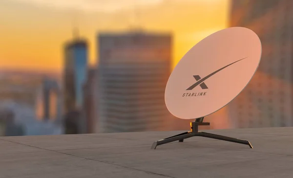 Satellite Dish Internet Starlink — стокове фото