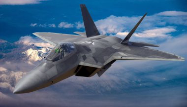 Lockheed Martin F-22 Raptor uçuyor.
