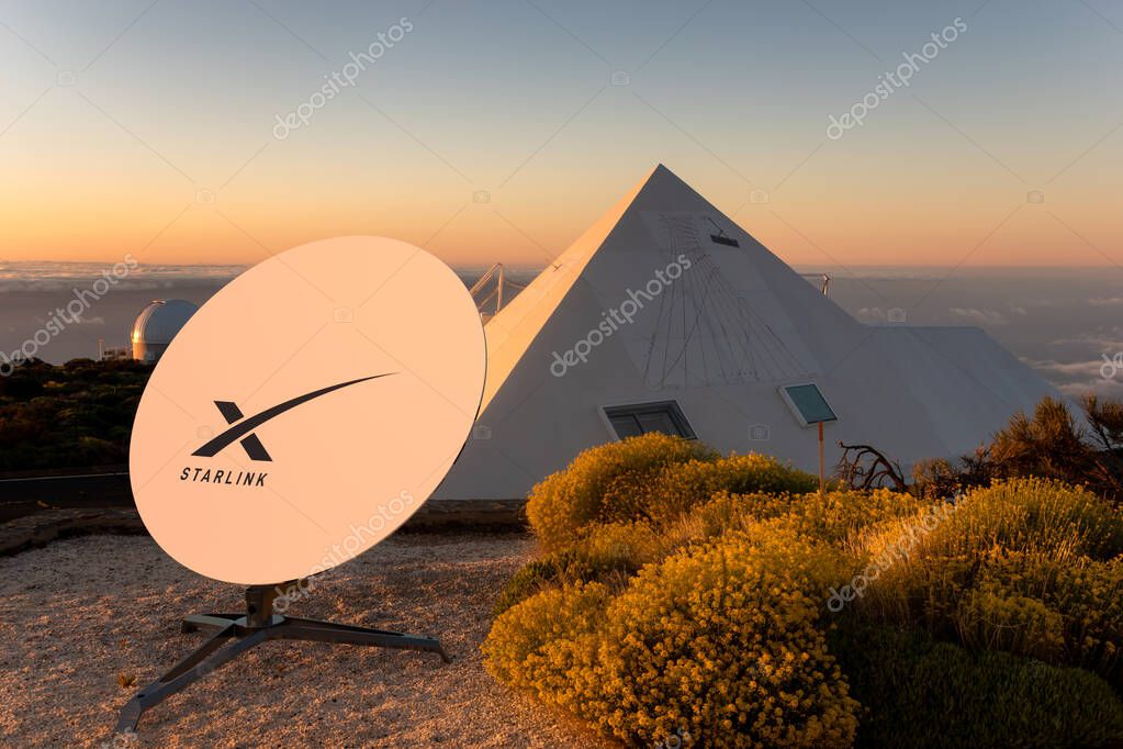 Satellite dish internet Starlink.