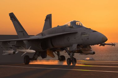 McDonnell Douglas F / A-18 Hornet Bir uçak gemisinin güvertesinden kalkış sırasında