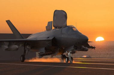 Lockheed Martin F-35 Lightning II bir uçak gemisinin güvertesinden kalkış sırasında