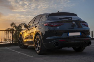 The exciting Alfa Romeo Stelvio Q4 as the sun rises