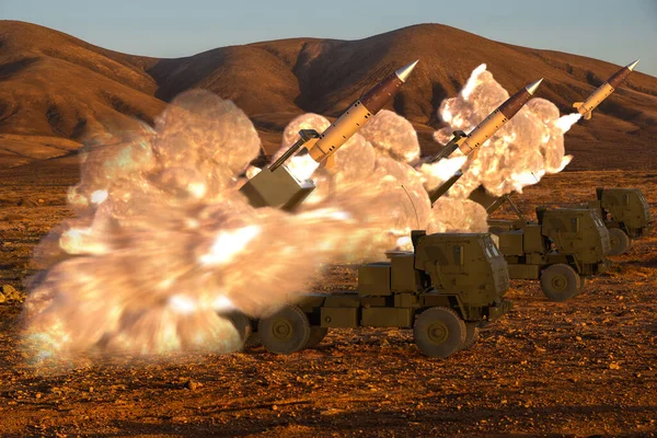 Himars System Fire Team Firing Atcms Missiles — Stockfoto