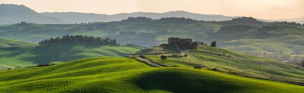 Panorama Wiosennego Krajobrazu Toskanii Włochy — Zdjęcie stockowe