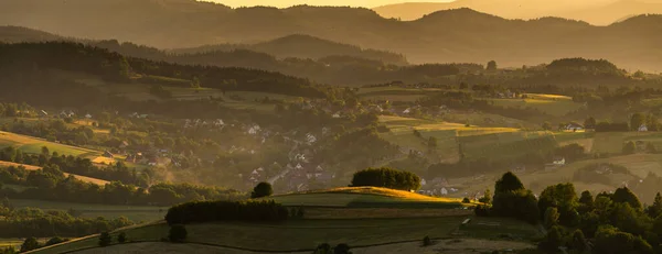 Landscape Foothills Nowy Sacz Poland Reminiscent Italian Tuscany — Zdjęcie stockowe