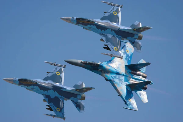 Ukrainian Air Force Fighters Assisted 16S Hypothetical Camouflage Ukrainian Military — Zdjęcie stockowe