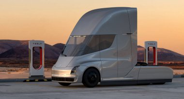 Tesla Semi Truck at Supercharger station