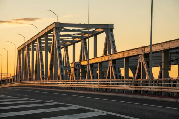 Expressway Running Bridge Sunset Cgi Backplate Production — Zdjęcie stockowe