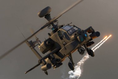 Modern savaş helikopteri havada.