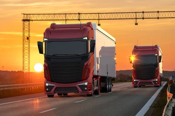 Moderne Sattelschlepper Auf Der Autobahn — Stockfoto