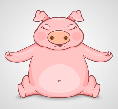 Pig practice in yoga clipart