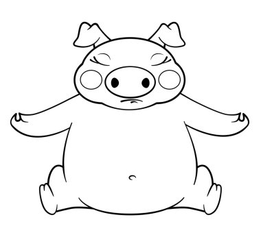 boyama kitabı yoga domuz