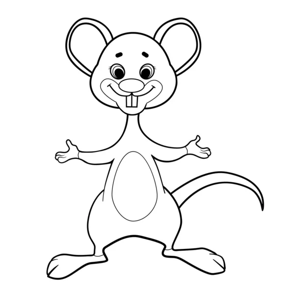 Coloring book mouse — Stock Vector