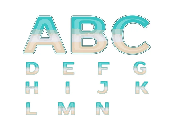 Alphabet plage partie 1 — Image vectorielle