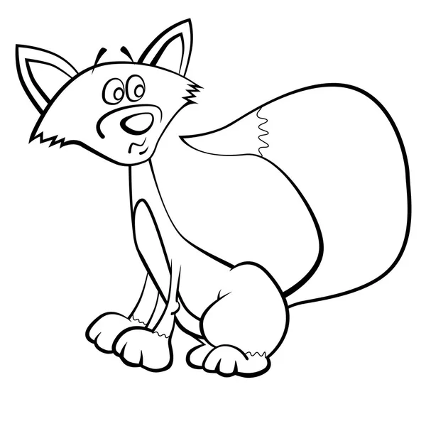 Coloring book fox — Stock Vector