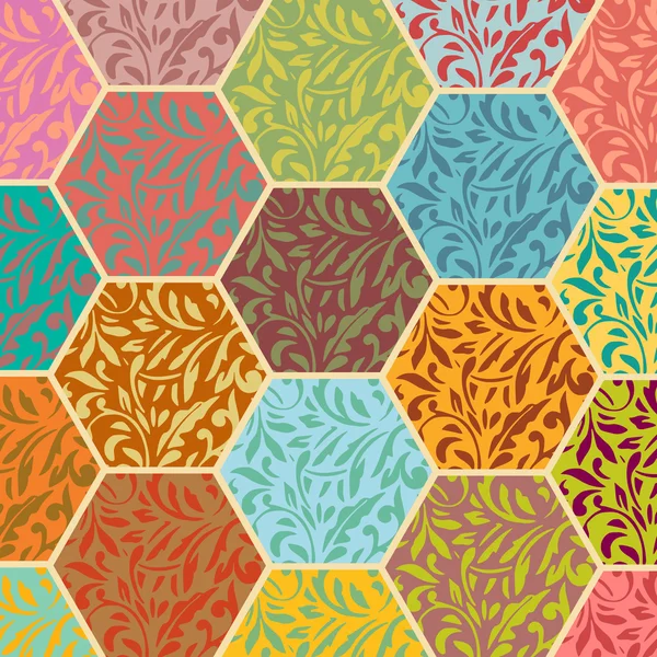 Многоугольный цветочный узор — стоковый вектор
