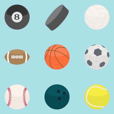 düz modern tasarım vektör illüstrasyon kavramı, spor malzemeleri.