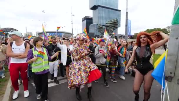 Katowice Pologne Septembre 2022 Marche Pour Égalité Lgbt Défilé Fierté — Video