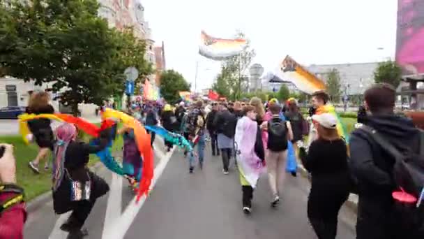 Katowice Pologne Septembre 2022 Marche Pour Égalité Lgbt Défilé Fierté — Video