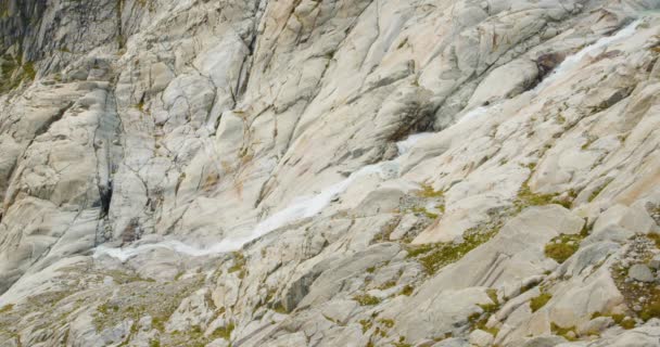 Geleira Derretida Nos Alpes Suíços Glaciar Rhone Nascente Rio Rhone — Vídeo de Stock